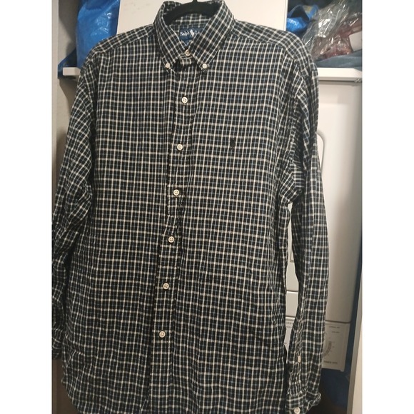Polo Ralph Lauren Other - VTG Polo Ralph Lauren Blake Shirt Mens MED Black Check Pony Embroidery Button